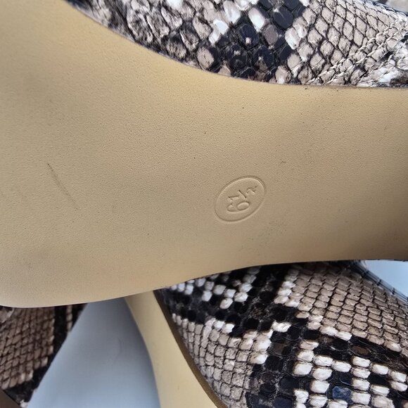 Snake Print Womens Knee-High Boots Size Unknown Brown Faux Leather Block Heel - Picture 6 of 8